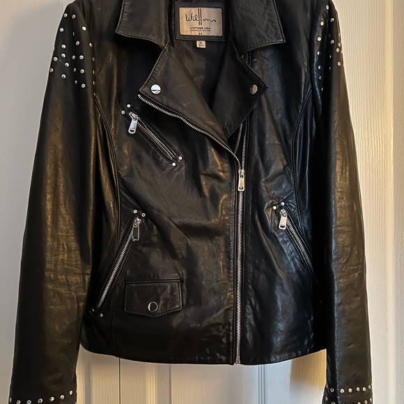 COPY - Wilson’s Black Studded Genuine Leather Moto Jacket. EXTRA Large - Picture 3 of 14